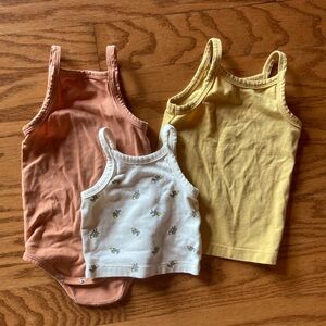Set of Three Baby Tank Tops in Orange, Yellow, and White